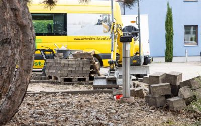 Bauarbeiten behindern Eingangsbereich